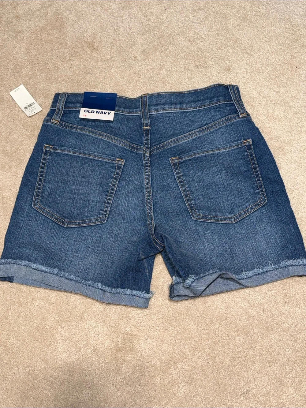 Old Navy Dark Blue Denim Roll-Cuff Women's Shorts
